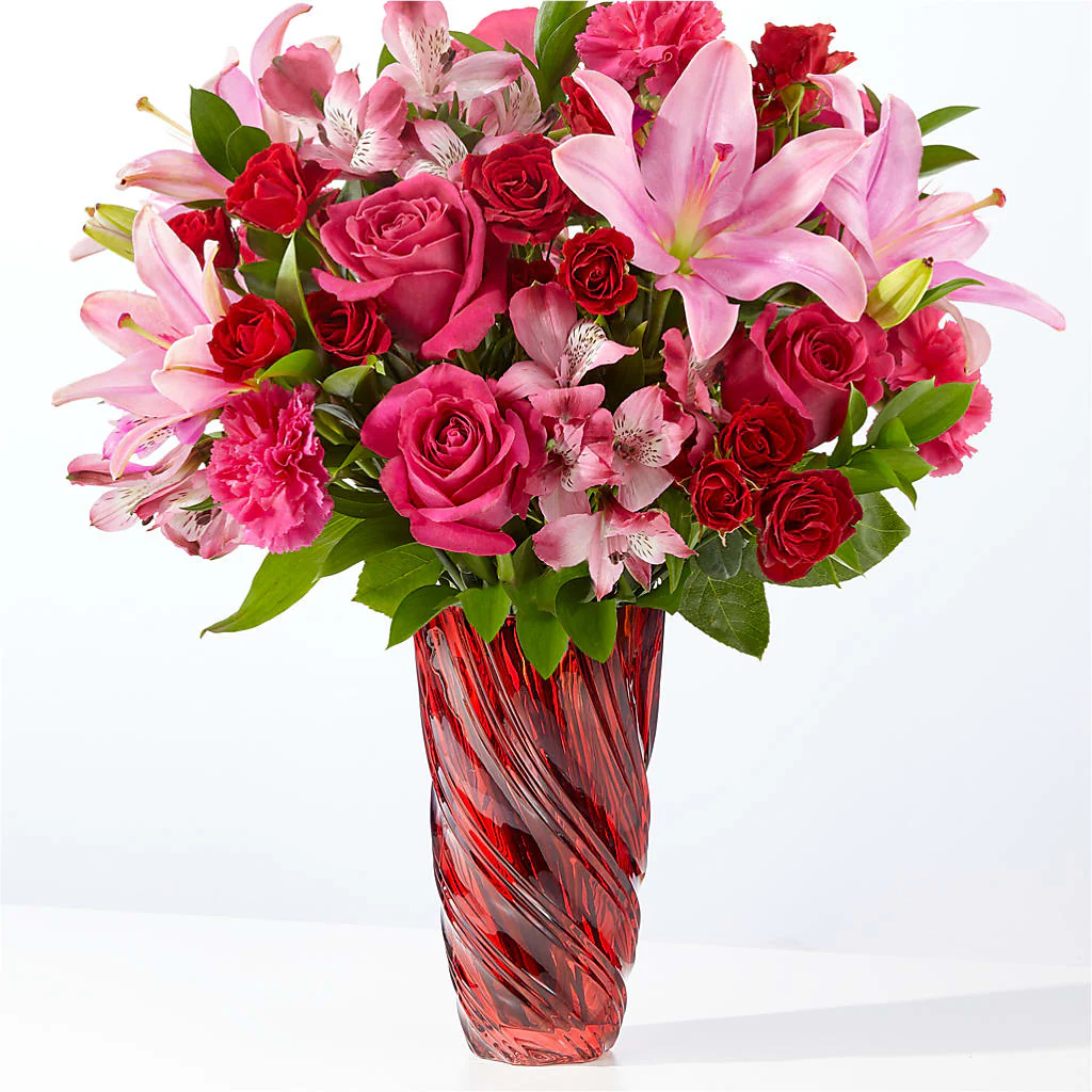 In Love Bouquet with Luxe Swirl Vase - Image 3