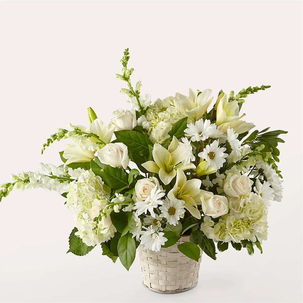 Ivory Elegance Floral Basket - Image 3