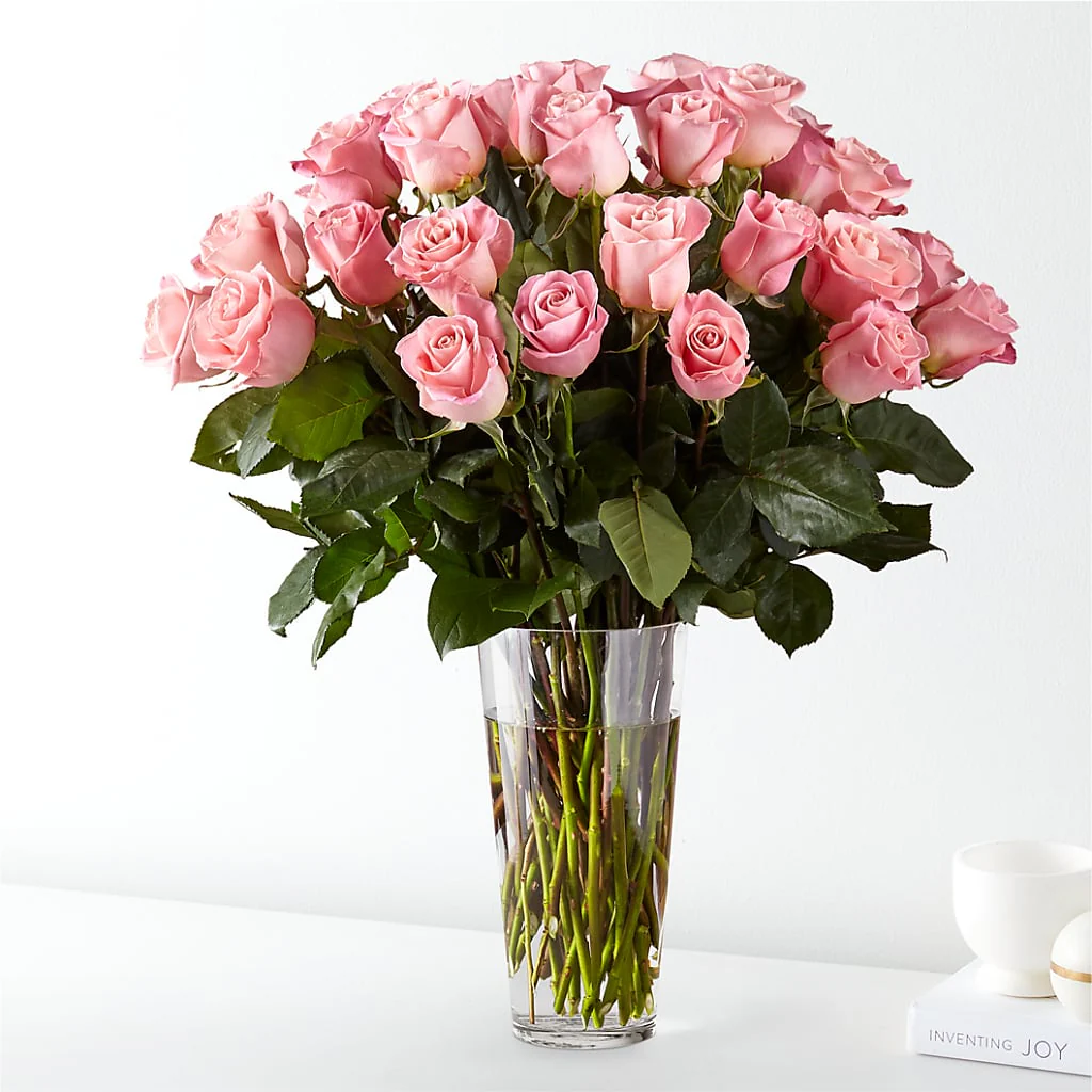 Long Stem Pink Rose Bouquet - Image 4