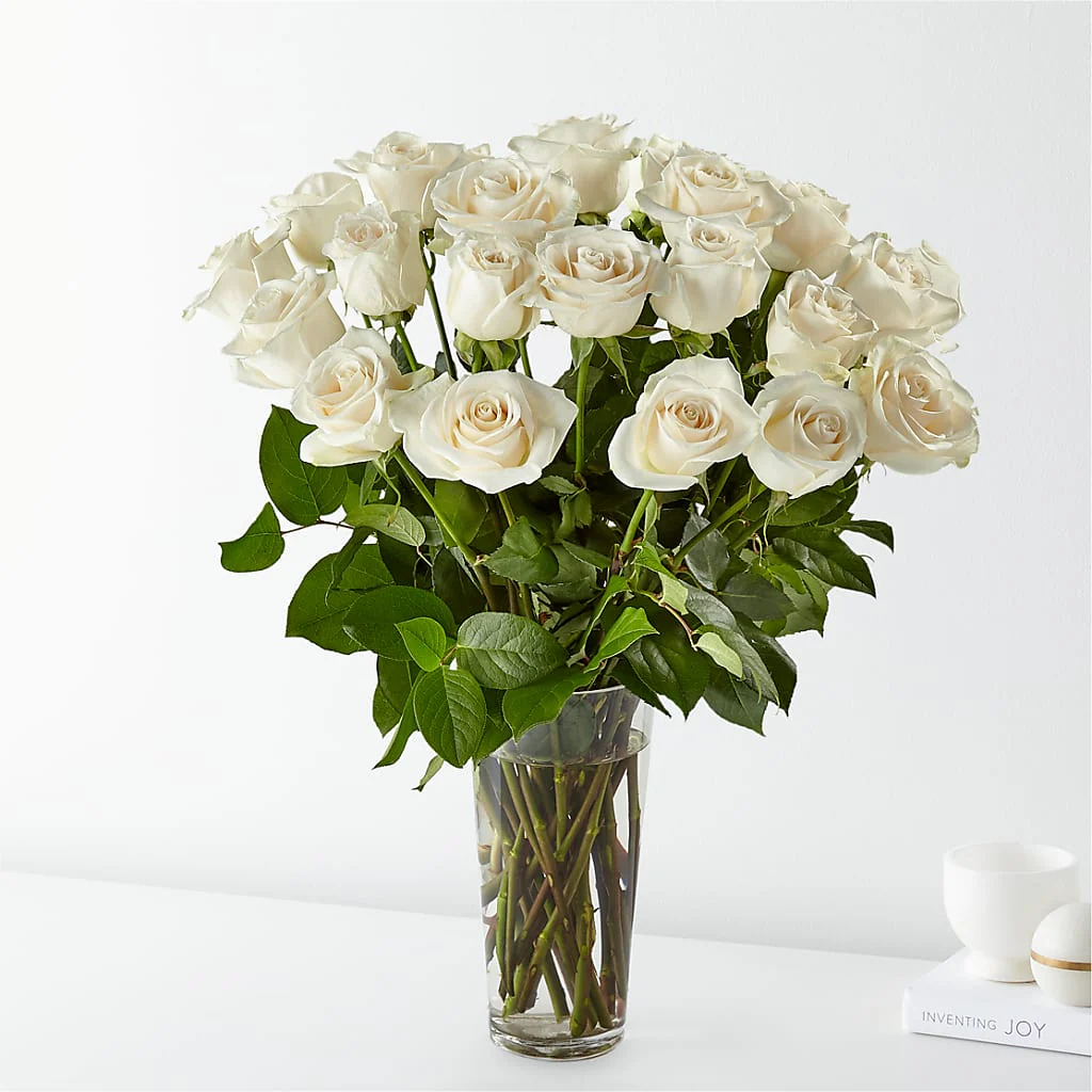 Long Stem White Rose Bouquet - Image 3