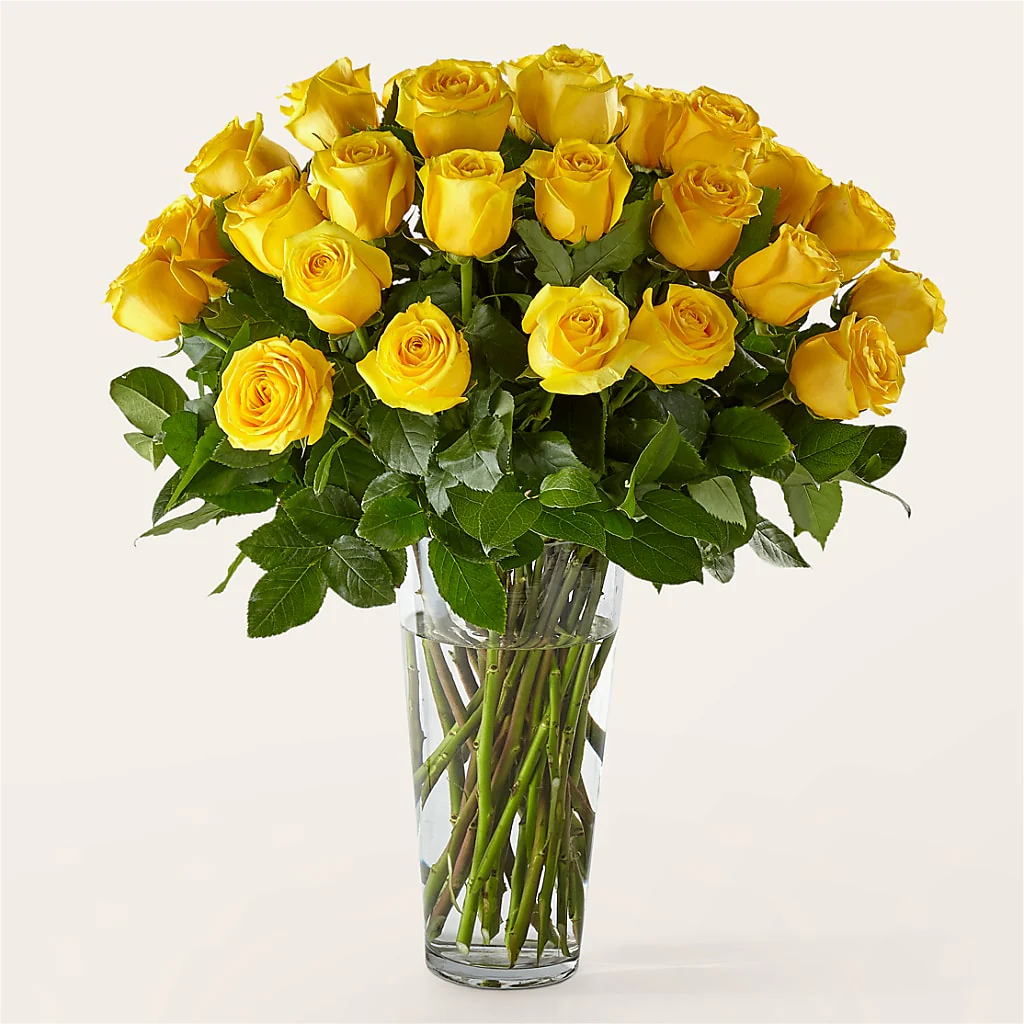 Long Stem Yellow Rose Bouquet - Image 4